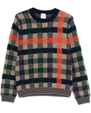 Paul Smith Check-Pattern Crew-Neck Sweater - Natural