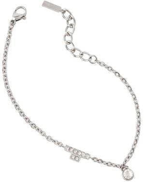 Trussardi Bracciale A Catena Con Cristalli - Bianco