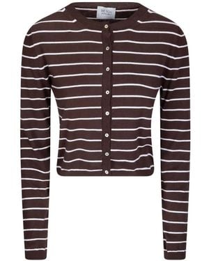 Be You Gestreifter Cardigan - Schwarz