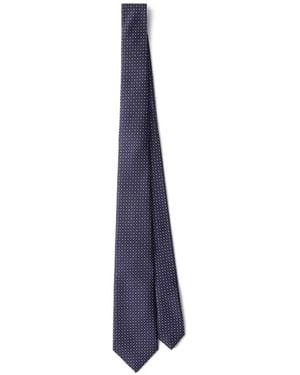 Prada Gemusterte Seidenkrawatte - Blau