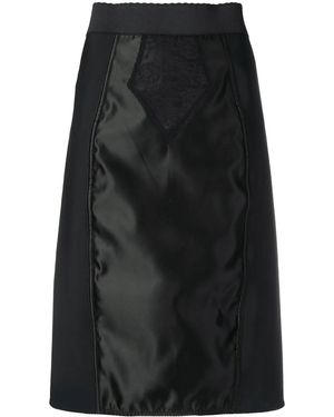 Dolce & Gabbana Powernet Satin Midi Skirt - Black