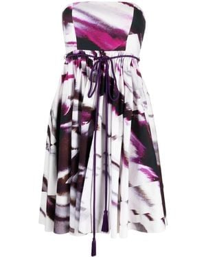 Gemy Maalouf Off-Shoulder Flared Midi Dress - White