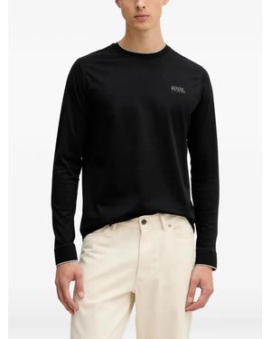 Karl Lagerfeld Long-Sleeve Logo T-Shirt - Black