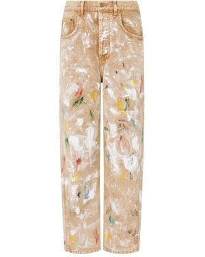 Moschino Paint-Splatter Trousers - Natural