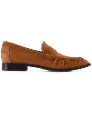 12 STOREEZ Arbat Ruched-Detail Loafers - Brown