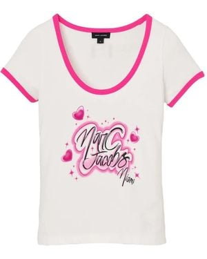 Marc Jacobs The City Heart-Print T-Shirt - Pink