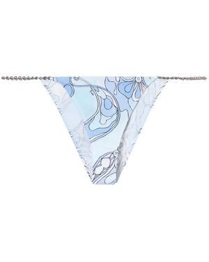 PUCCI Orchidee-Print Bikini Bottoms - Blue