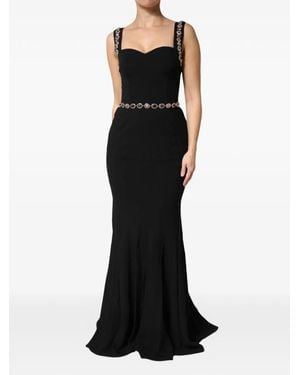 Dolce & Gabbana Verziertes Kleid Mit Meerjungfrauen-Print - Schwarz