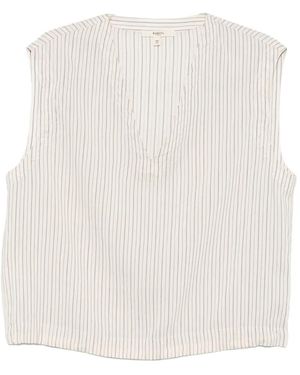 Barena Vertical-Stripe V-Neck Blouse - White