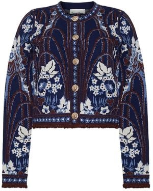 Cara Cara Livi Floral-pattern Cardigan - Blue