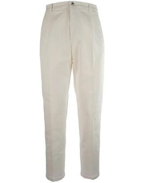 Pence Button-Fastening Pleated Trousers - White