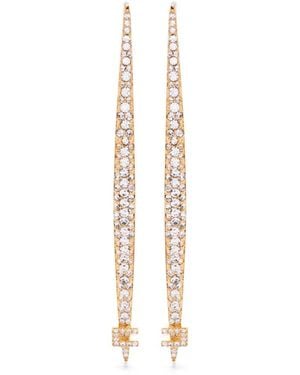Elisabetta Franchi Pendientes Con Detalles De Cristales - Blanco