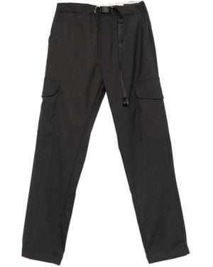 White Sand Belted Cargo Trousers - Black