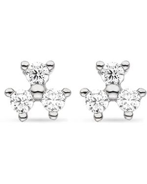 VEYNOU Pendientes Fleur En Oro Blanco De 14 Ct Con Diamantes