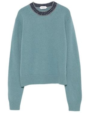 Versace Greca-Pattern Jumper - Blue