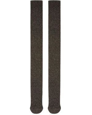 Max Mara Parisian Ribbed Metallic Socks - Brown