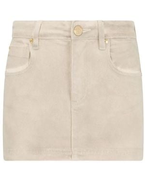 Roberto Cavalli Rhinestone-Embellished Straight Mini Skirt - Natural