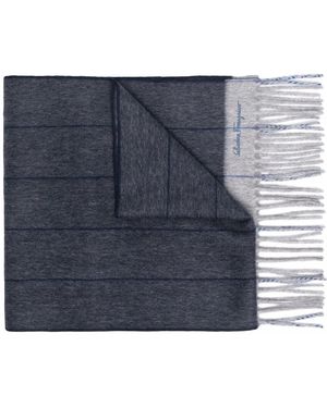 Ferragamo Wool And Cashmere Blend Scarf - Blue