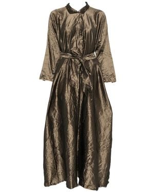 Daniela Gregis Crinkled-Finish Maxi Dress - Natural