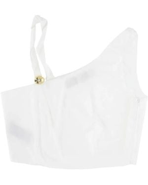 FEDERICA TOSI One-Shoulder Hardware-Detail Top - White