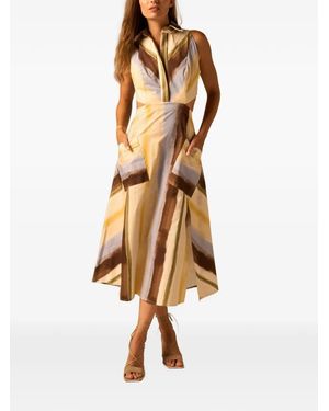 JBQ Striped Cut-Out Dress - Metallic