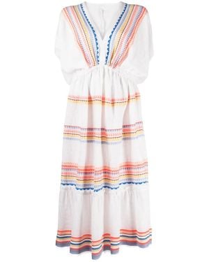 lemlem Vestido Bekah Con Escote En V Pronunciado - Blanco