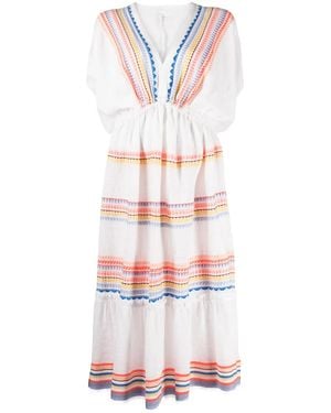 lemlem Vestido Bekah con escote en V pronunciado - Blanco