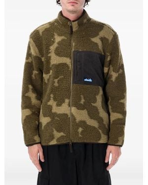 Kavu Wayside Camouflage-Print Fleece Jacket - Green