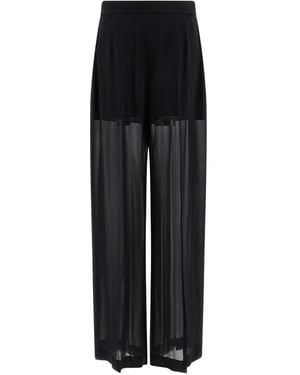 Alberta Ferretti プリーツ ワイドパンツ - ブラック