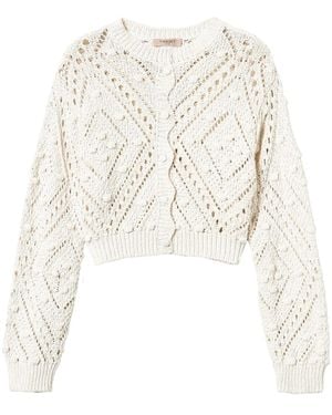 Twinset Crochet-Knit Cardigan - White