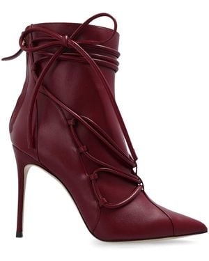 Sophia Webster Calf Leather Pointed-Toe Stiletto Boots - Purple