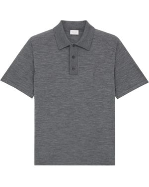 Saint Laurent Cassandre Short-Sleeve Polo Shirt - Grey