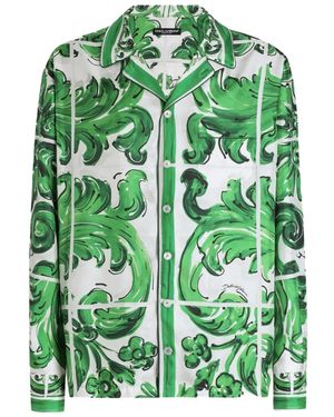 Dolce & Gabbana Majolica-Print Shirt - Green