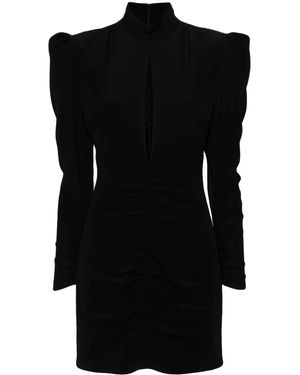 Alessandra Rich Cut-Out Silk Minidress - Black