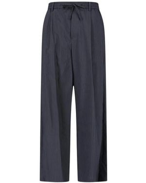 DUNST Pinstriped Drawstring Pants - Blue