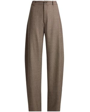 Ralph Lauren Leandre Birdseye-Tweed Pants - Natural