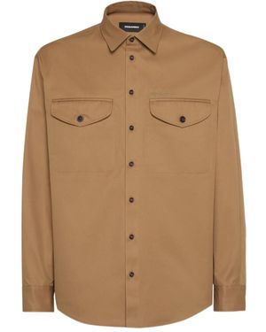 DSquared² チェストポケット シャツ - ブラウン