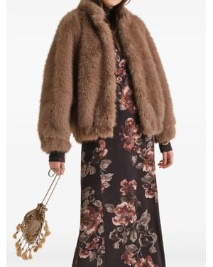 Maliparmi Faux-Fur Oversized Jacket - Brown