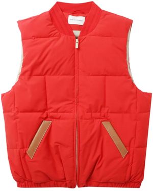 Drole de Monsieur Stand-Collar Padded Gilet - Red
