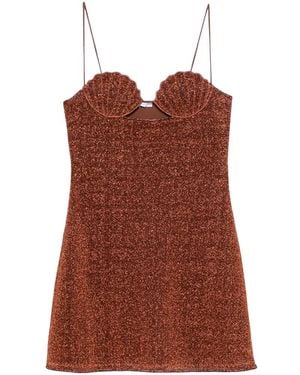 Oséree Lumière Mini-Jurk Met Lurex Draad En Schelpenpatch - Rood