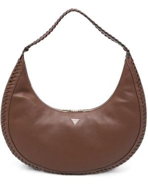 Guess Whipstitch-Trim Shoulder Bag - Brown