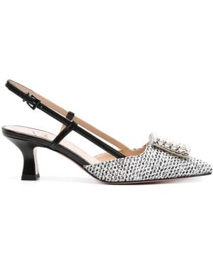 Roberto Festa Stefy 50Mm Tweed Pumps - White