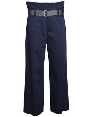 The Seafarer Belted Trousers - Blue
