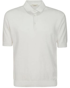 FILIPPO DE LAURENTIIS Short-Sleeve Button Polo Shirt - White
