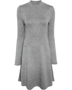 Vince High-Neck Flared Knit Dress - Gray