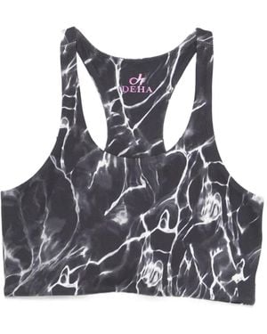 Deha Racerback Printed Sports Bras - Black