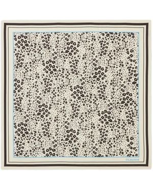 Claudie Pierlot Leopard Print Border Scarf - Metallic
