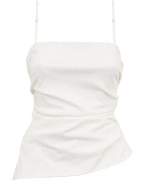 Jonathan Simkhai Asymmetrisches Emerson Tanktop Mit Raffungen - Weiß