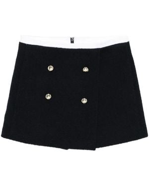 Maje Double-Breasted Button-Detail Shorts - Black