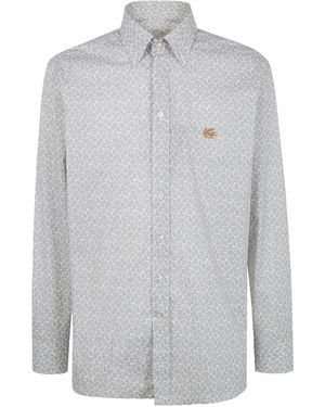 Etro Paisley-Pattern Embroidered Shirt - Grey